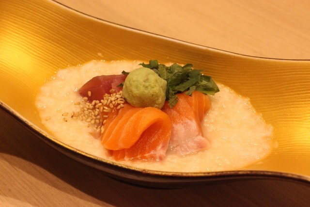 本マグロとサーモンの山かけ